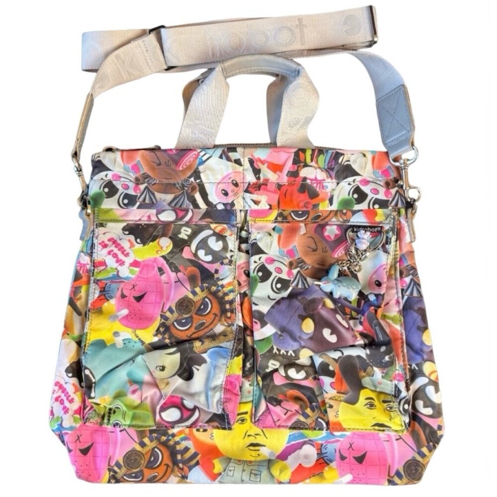 Kidrobot Toypile Crossbody Messenger Hand Tote Bag w/ Removable Strap & Charms